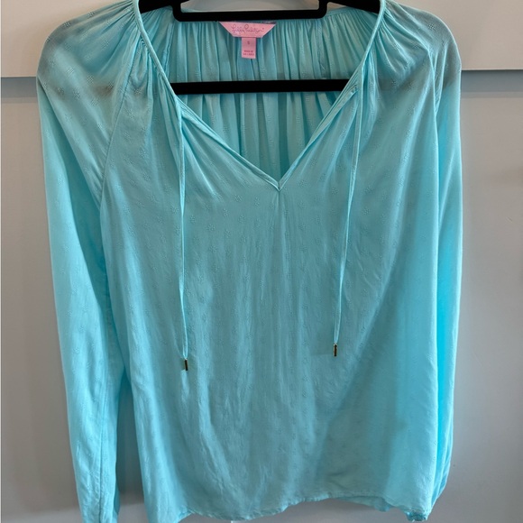 Lilly Pulitzer Willa Top- small light blue - Picture 6 of 6